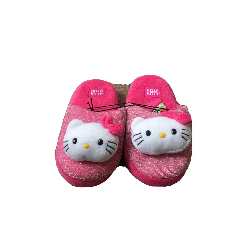 Sanrio Hello Kitty Girls Slippers House Shoes Slip On Size L 2/3